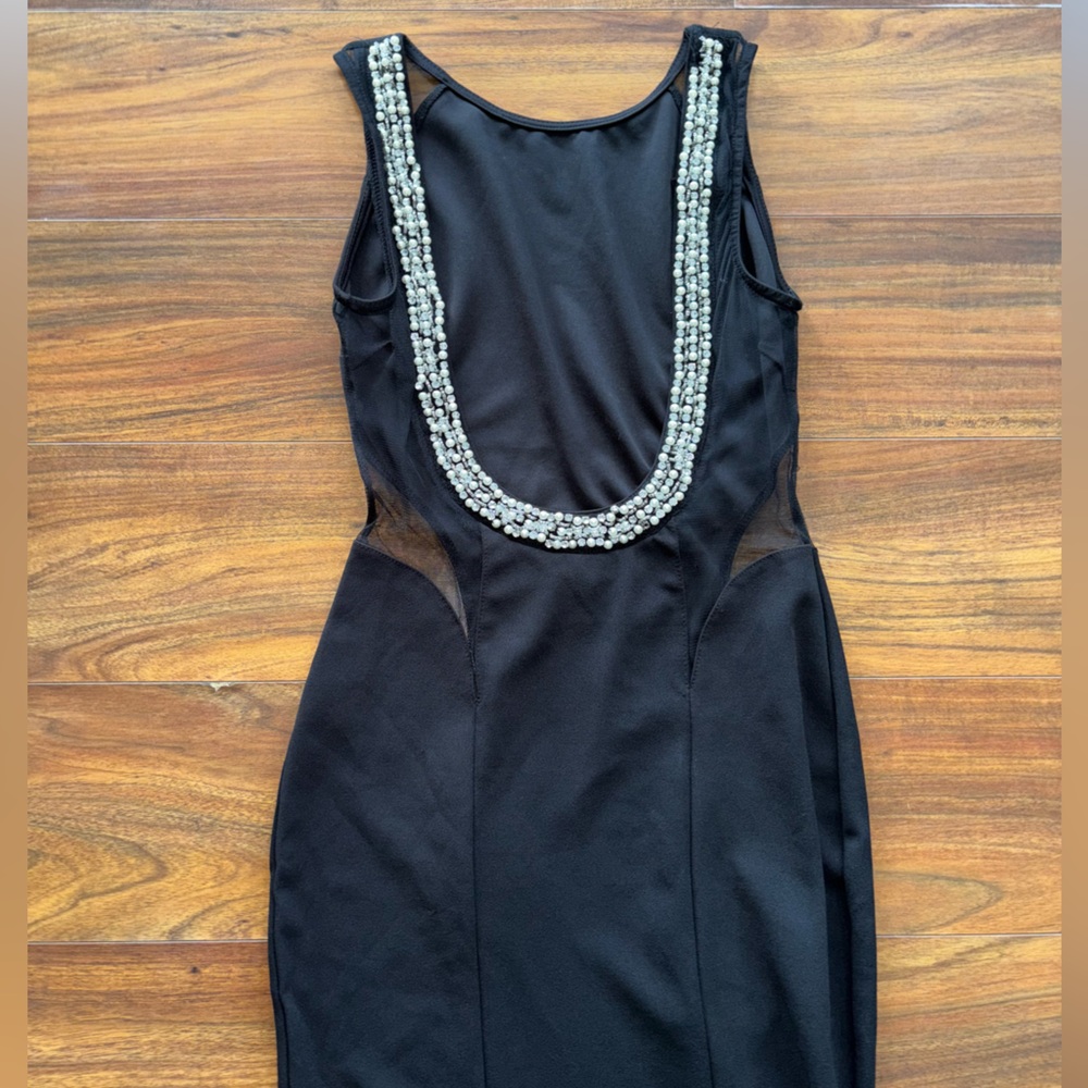 Windsor Black Sleeveless Maxi Gown with Sheer Side Panels - Picture 5 of 5